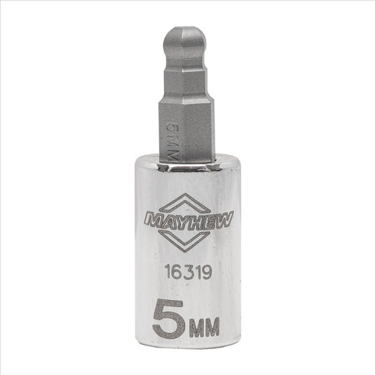 Mayhew Mayhew 5 MM Metric Ball Hex Short Insert Socket Bit; 1/4-Inch Drive