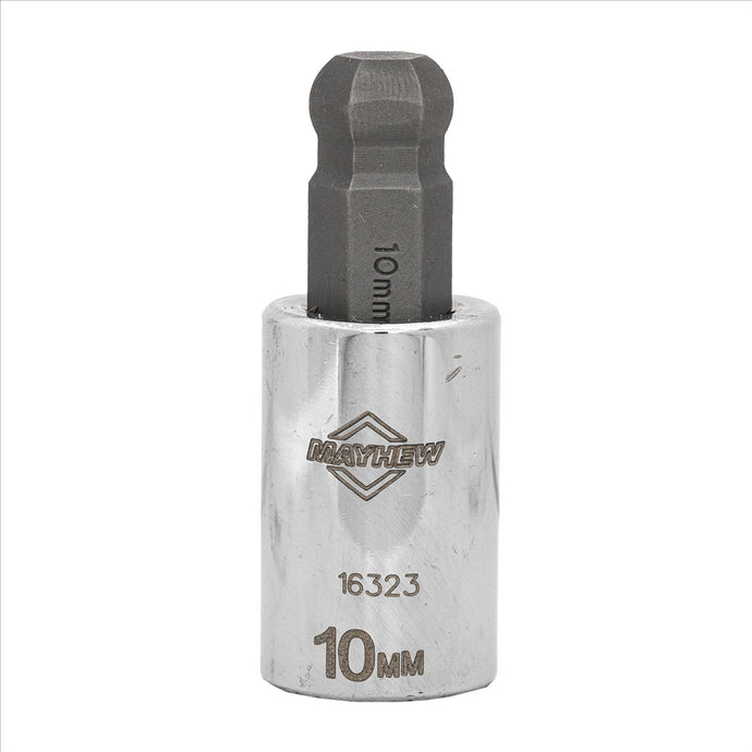 Mayhew Mayhew 10 MM Metric Ball Hex Short Insert Socket Bit; 3/8-Inch Drive
