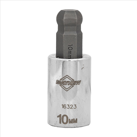 Mayhew Mayhew 10 MM Metric Ball Hex Short Insert Socket Bit; 3/8-Inch Drive