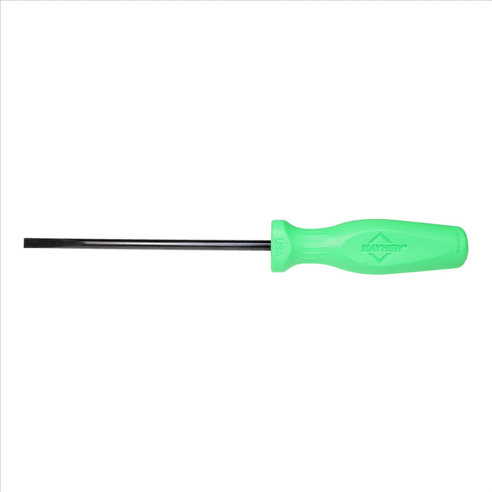 Mayhew Mayhew Hi Vis Green Slotted 1/4-Inch x 6-Inch Screwdriver