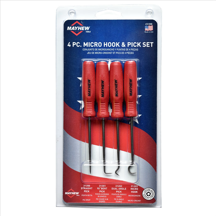 Mayhew Mayhew Tools 4 PC Micro Hook & Pick Set