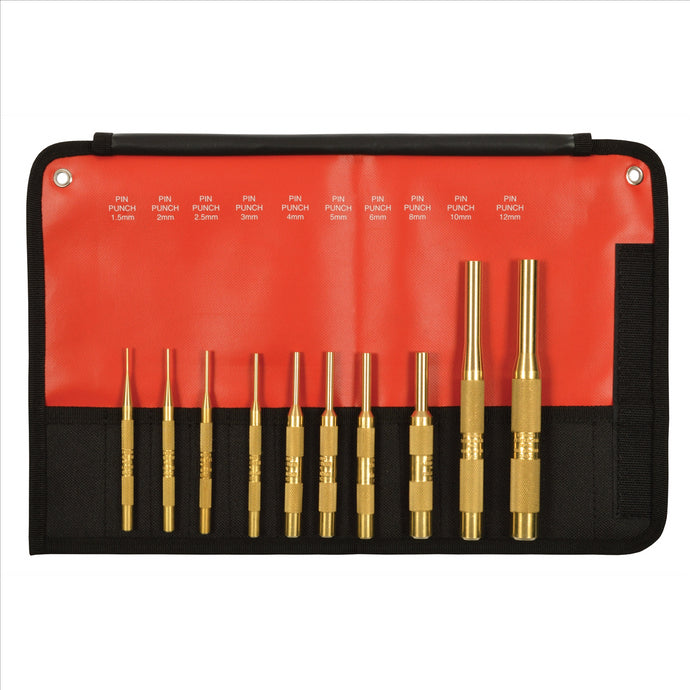 Mayhew 10-PC BRASS PIN PUNCH SET; METRIC