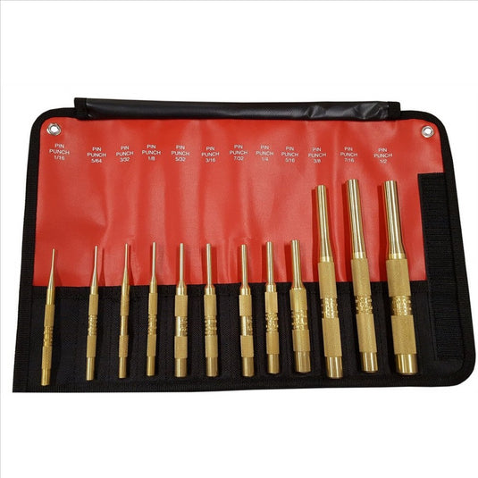 Mayhew 12-PC BRASS PIN PUNCH (INCH) SET