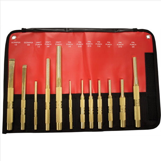 Mayhew 12PC Brass Punch & Scraper Set Display