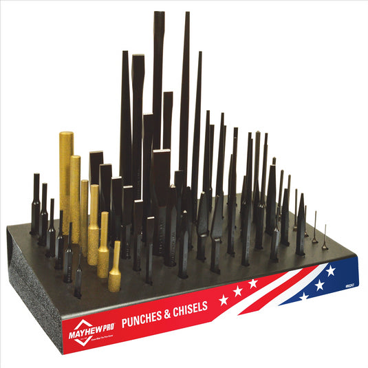 Mayhew Punch and Chisel Display - 57 Piece
