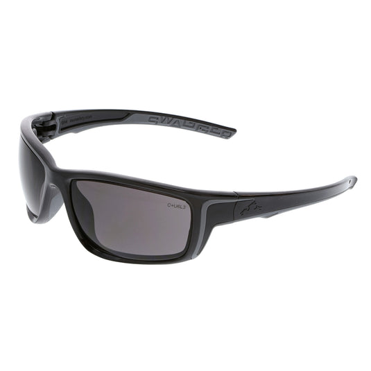 MCR Safety Black Safety Glasses Gray Lenses Black Temp Gray T