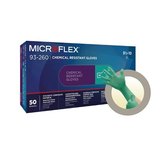 Microflex CHEM3 CHEM RESISTANT GLOVES; Size Large