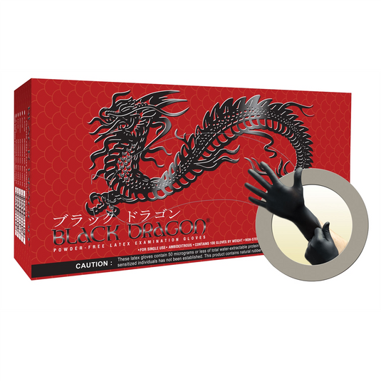 Microflex BLACK DRAGON LATEX EXAM GLOVES XL