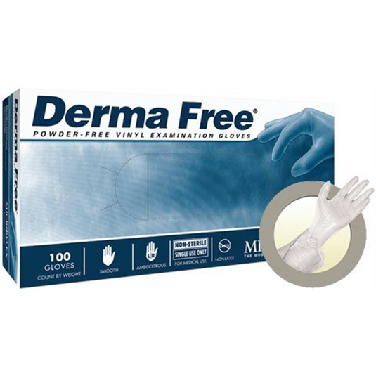 Microflex DERMAFREE VINYL EXAM GLOVES XL 100PK