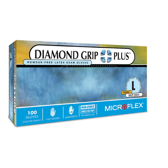 Microflex DIAMOND GRIP PLUS LATEX GLOVES XS 100PK