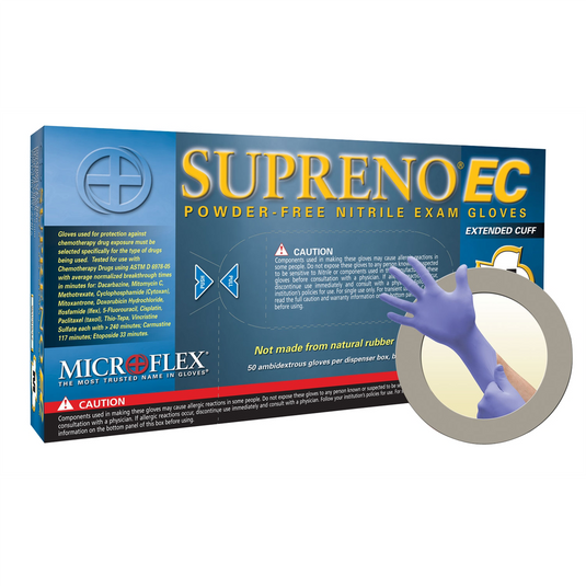 SUPRENO EXT CUFF PF NITRILE GLOVES LARGE