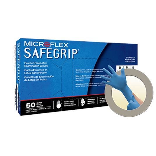 Microflex SAFEGRIP PF LATEX GLOVES LARGE 50PK