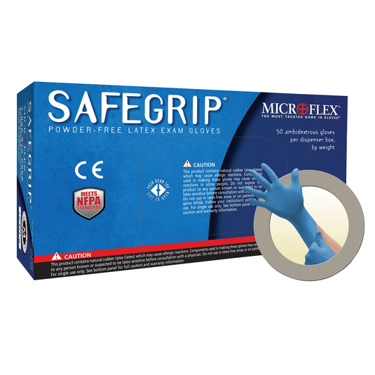 Microflex SAFEGRIP PF LATEX GLOVES SMALL 50PK