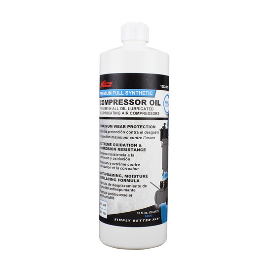 Milton Industries Compressor Oil; Synthetic; Flip Top; 32 oz.