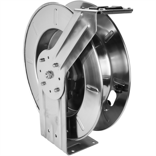 Stainless Steel Hose Reel w/ 1/4"" dia x 50' of EPDM hose w/ 1/4"" fittings
