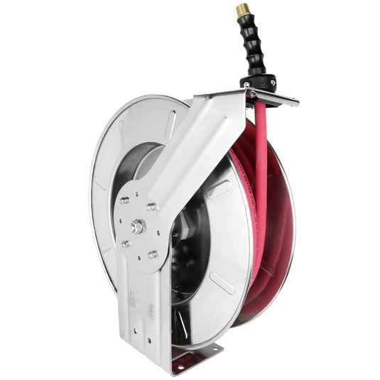 Stainless Steel Hose Reel w/ 1/2"" dia x 50' of EPDM hose w/ 1/2"" fittings