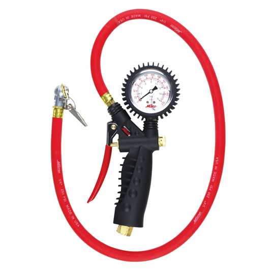 Milton Industries Analog Inflator Gauge with Ball Foot Air Chuck Clip