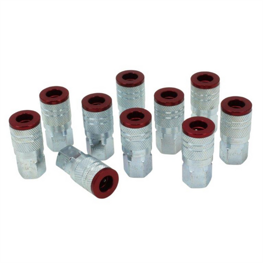 Milton Industries ColorFit Couplers; M-style Red; 1/4"" NPT Female;