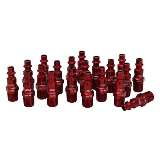 Milton Industries ColorFit Plugs; M-style Red; 1/4"" NPT Male