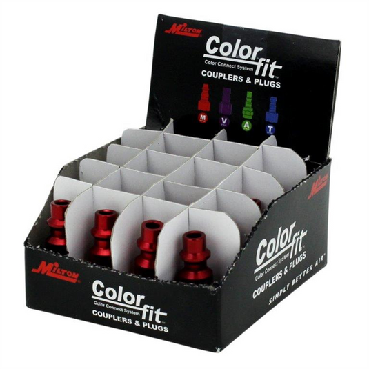 Milton Industries ColorFit Plugs; M-style Red; 1/4"" FNPT