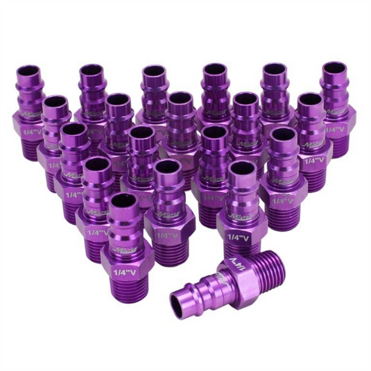 Milton Industries HighFlow Plugs; V-style Purple;1/4"" MNPT