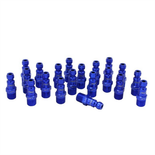 Milton Industries ColorFit Plugs; T-style Blue; 1/4"" MNPT