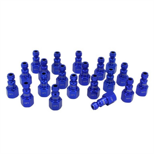Milton Industries ColorFit Plugs; T-style Blue; 1/4"" NPT Female