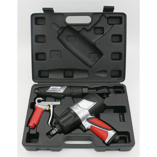 Milton Industries 3-PC PROFESSIONAL AIR TOOL KIT - (IMP WRENCH; AIR RATCHET; AND HIGH-FLOW BLOW GUN)