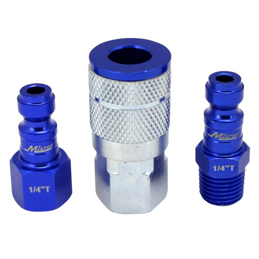 Milton Industries 3 pc. ColorFit Set; T-style Blue; 1/4