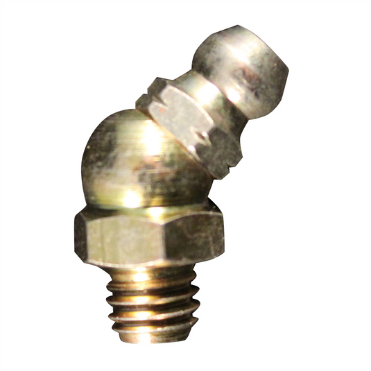 Milton Industries Grease Fitting ; M6 x1 ; 45 Degrees ; OAL 21 mm max; 5-pk