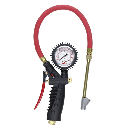 Milton Industries Analog Inflator Gauge with Straight Foot Head Chuck