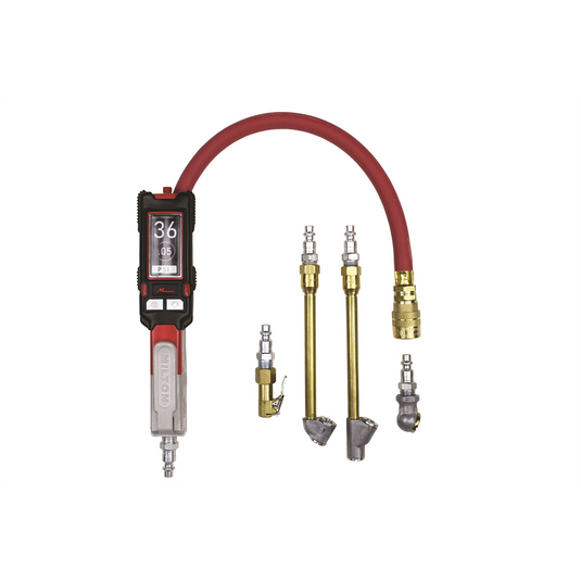 Milton Industries Precision Inflator Gauge Kit; Digital 0-160 PSI; w/ 4 chucks & 15"" Hose