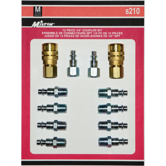 Milton Industries 12 Piece M-Style Coupler Kit