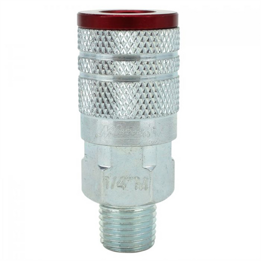 Milton Industries ColorFit Couplrs; M-style Red; 1/4"" MNPT qty 5