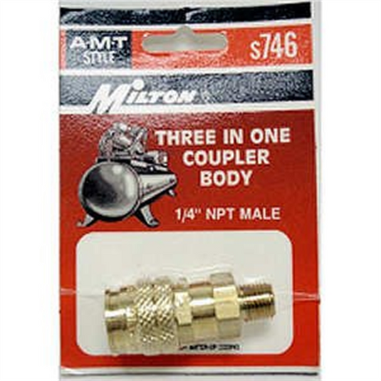 Milton Industries 3-Way 1/4"" Male Body ""A; M & T