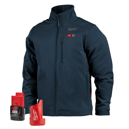 Milwaukee Tool M12 Heated TOUGHSHELL Navy Blue Jacket Kit; M