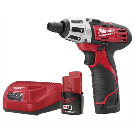 Milwaukee Tool M12 CORDLESS 1/4"" HEX SCREWDRIVER (2) BATT KIT