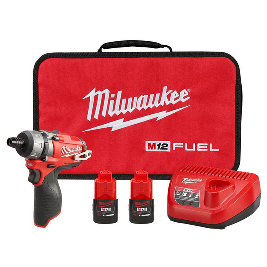 Milwaukee Tool M12 FUEL 1/4"" Hex 2-Speed Screwdriver Kit