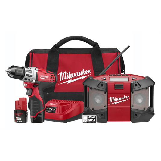 Milwaukee Tool M12 3/8"" DRILL BONUS M12 RADIO