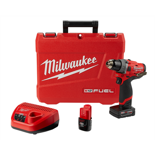 Milwaukee Tool M12 FUEL 1/2"" HAMMER DRILL (2) BATT KIT