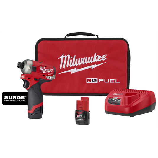 Milwaukee Tool M12 FUEL SURGE 1/4"" Hex Hydraulic Driver Kit