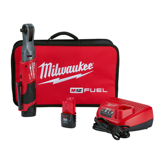 Milwaukee Tool M12 FUEL 3/8"" Ratchet 2 Battery Kit
