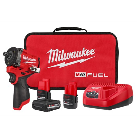 Milwaukee Tool M12 FUEL Stubby 1/2"" Impact Wrench Kit