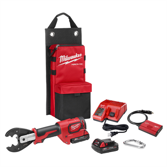 Milwaukee Tool M18FORCE LOGIC 6T Utility Crimper Kit with D3 Grooves and Fixed BG Die