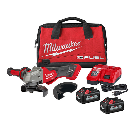 Milwaukee Tool M18 FUEL 4-1/2"" / 5"" Braking Grinder w/ ONE-KEY Paddle Switch; No Lock