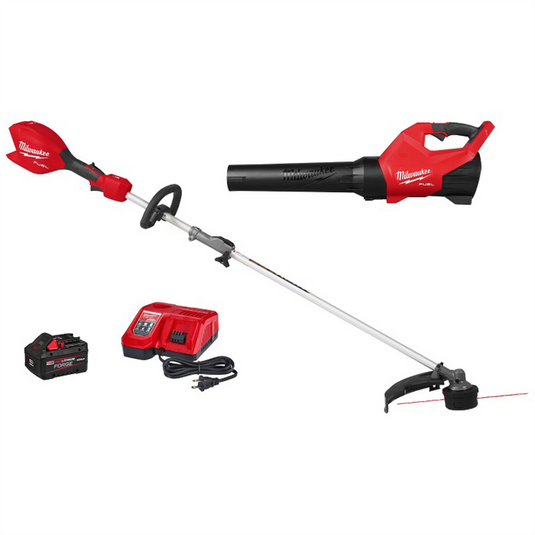 Milwaukee Tool M18 FUEL 18-Volt 16 in. Brushless Cordless Electric QUIK-LOK String Trimmer/Blower Combo Kit w/8.0 Battery (2-Tool)