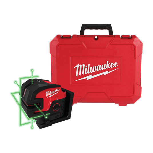 Milwaukee Tool M12 Green Laser &hyphen; Cross Line & 4-Points