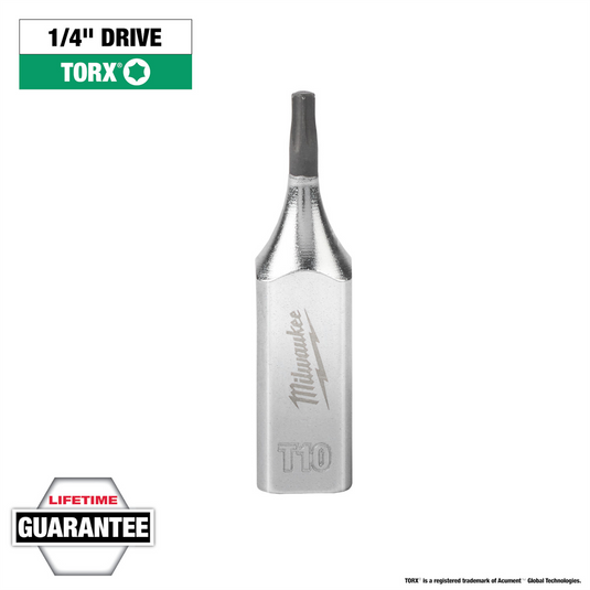 Milwaukee Tool 1/4"" Drive T10 TORX Bit Socket