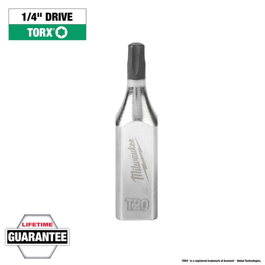 Milwaukee Tool 1/4"" Drive T20 TORX Bit Socket