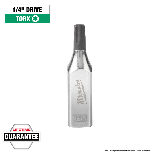 Milwaukee Tool 1/4"" Drive T25 TORX Bit Socket